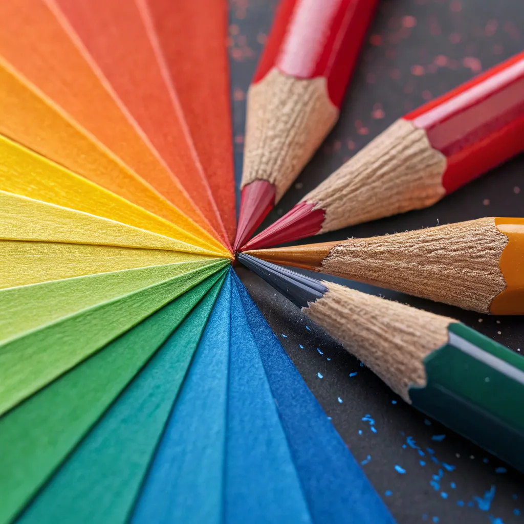 Abstract design with several color contrasts representing creativity in design